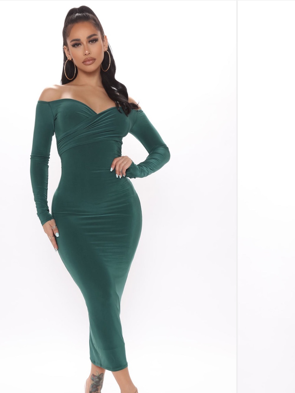 Please Respect My Privacy Midi Dress- Hunter